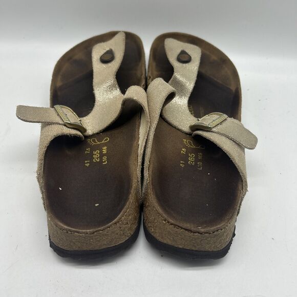 Birkenstock Sandals Womens 41 Papillion Gizeh Glitter Flip Flops‎ - Picture 8 of 14